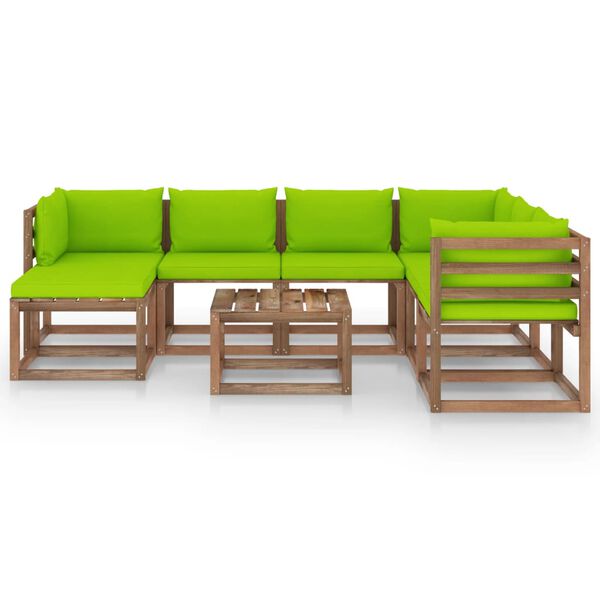 vidaXL 8-tlg. Garten-Lounge-Set mit Kissen Hellgr&uuml;n