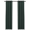 vidaXL Verdunkelungsvorhänge Ösen Leinenoptik 2 Stk. Grün 140x245 cm