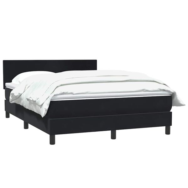 vidaXL Boxspringbett mit Matratze Schwarz 160x210 cm Samt