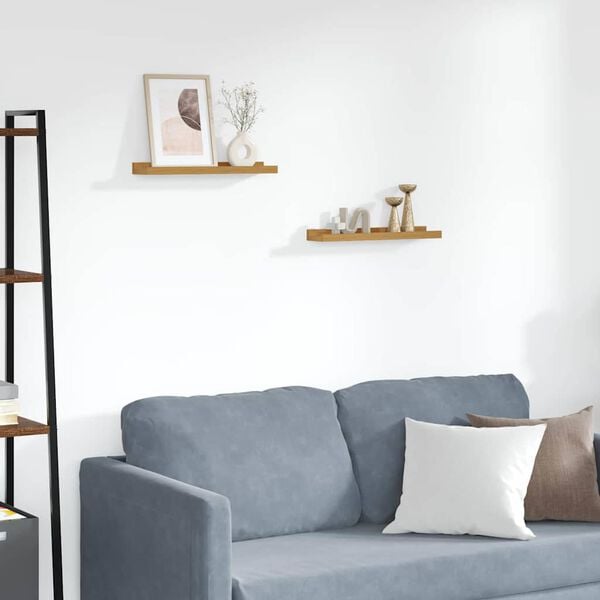 vidaXL Wandregal mit Regal 2 pcs Beige 40 x 9 x 3 cm Holzwerkstoff