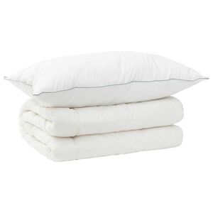 vidaXL Bettdecke und Kissen Set 2 stk. 135x200 cm 4 Jahreszeiten Wolle