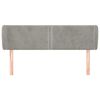 vidaXL Kopfteil mit Ohren Hellgrau 147x23x78/88 cm Samt