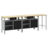 vidaXL Werkbank-Set 3 pcs Rot und Grau Pulverbeschichteter Stahl
