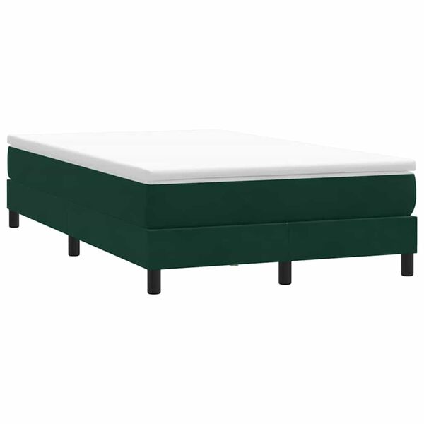 vidaXL Boxspringbett ohne Matratze Dunkelgr&uuml;n 120x220 cm Samt