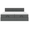 vidaXL Ottoman-Bett mit Matratzen & LEDs Dunkelgrau 180x200 cm Stoff