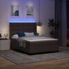 vidaXL LED Boxspringbett mit Matratze Dunkelbraun 160 x 200 cm Stoff