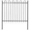 vidaXL Gartenzaun BOXTEL mit B&uuml;gelaufsatz Stahl 181 x 150 cm Schwarz