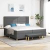 vidaXL Boxspringbett mit Matratze Dunkelgrau 200 x 200 cm Stoff