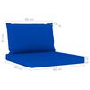 vidaXL Gartensofa 4-Sitzer mit Kissen in Blau