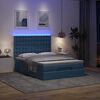 vidaXL Ottoman-Bett mit Matratze & LEDs Blau 140x190 cm Stoff
