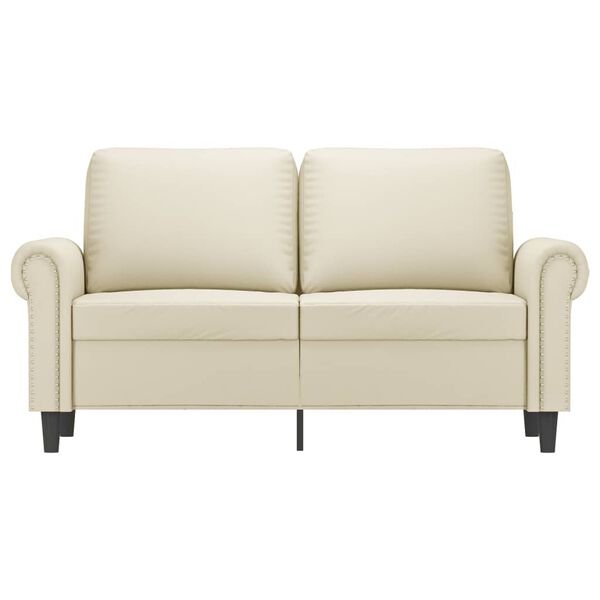 vidaXL 2-Sitzer-Sofa Creme 120 cm Kunstleder