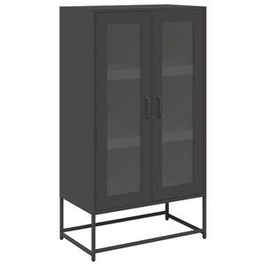 vidaXL Highboard Schwarz 68x39x123 cm Stahl