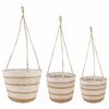 vidaXL 3 Stk. Nat&uuml;rlich, Wei&szlig; und Beige &Oslash;26 x 19 cm 100% Seegras
