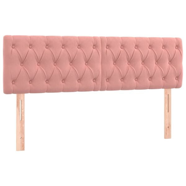vidaXL Kopfteile Rosa 144x7x78/88 cm Samt