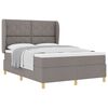vidaXL Boxspringbett mit Matratze Dunkelgrau 90x190 cm Taupe Stoff
