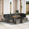 vidaXL Gartensofa-set mit Kissen 10 pcs Grau Poly-Rattan