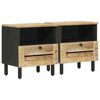 vidaXL Nachttisch 2 pcs Braun 40 x 33 x 46 cm Massivholz Mango