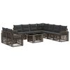 vidaXL Gartensofa-set 10 stk. Grau und Dunkelgrau Poly-Rattan