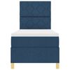 vidaXL Boxspringbett mit Matratze mit Kopfteil Blau 80 x 200 cm Stoff