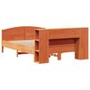 vidaXL Massivholzbett mit Regal ohne Matratze Wachsbraun 135x190 cm