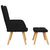 vidaXL Relaxsessel mit Hocker Schwarz Stoff