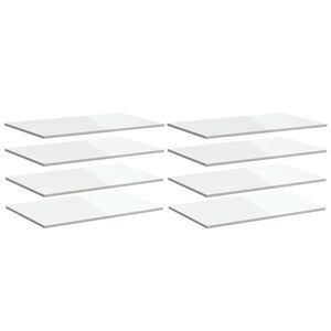 vidaXL B&uuml;cherregal-Bretter 8 Stk. Hochglanz-Wei&szlig; 80x50x1,5 cm