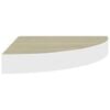 vidaXL Eck-Wandregal 2 Stk. Eiche und Weiß 25x25x3,8 cm MDF