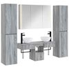 vidaXL Badezimmerm&ouml;bel-Set 6 stk. Grau Sonoma Ingenieurholz und Glas