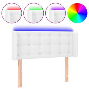 vidaXL LED Kopfteil Wei&szlig; 83x16x78/88 cm Kunstleder