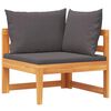 vidaXL Ecksofa mit Dunkelgrauen Kissen Massivholz Akazie