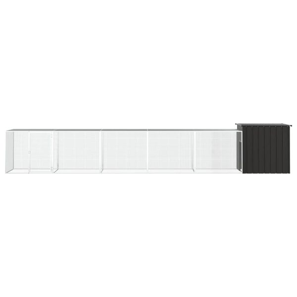 vidaXL H&uuml;hnerk&auml;fig Anthrazit 600x91x100 cm Verzinkter Stahl