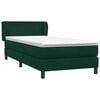 vidaXL Boxspringbett mit Matratze Dunkelgr&uuml;n 80x220 cm Samt