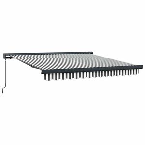 vidaXL Markise Einziehbar Anthrazit und Wei&szlig; 3x2,5 m Stoff & Aluminium