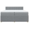 vidaXL Boxspringbett mit Matratze Hellgrau 200x200 cm Stoff