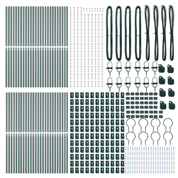 vidaXL Zaunpfosten Sonstiges 52 pcs Grün 3,2 x 3,2 x 200 cm Stahl