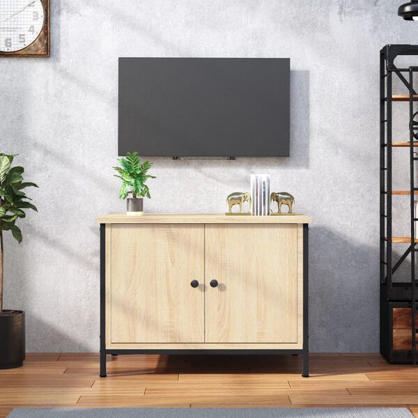 vidaXL TV-Schrank mit Türen Sonoma-Eiche 60 x 35 x 45 cm Holzwerkstoff