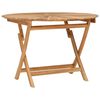 vidaXL Klappbarer Gartentisch Natur &Oslash; 110 x 75 cm Teak-Massivholz