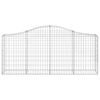 vidaXL Gabionen mit Hochbogen 3 Stk. 200x30x80/100 cm Verzinktes Eisen