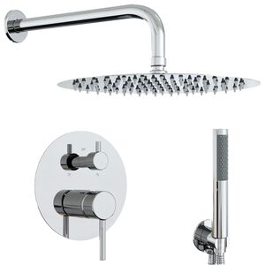 vidaXL Verdecktes Duschsystem (Rund) Silber Edelstahl 201