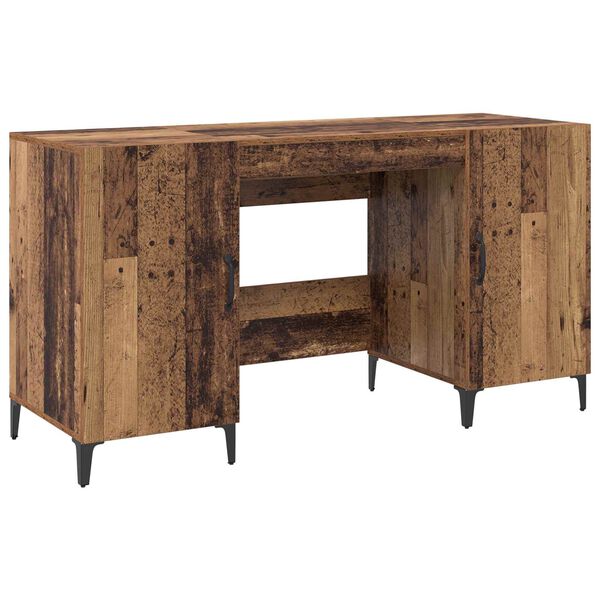 vidaXL Schreibtisch mit T&uuml;r Altholz 140 x 50 x 75 cm Holzwerkstoff