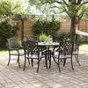 vidaXL Garten Essgruppe 7 pcs Schwarz Aluminium