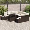 vidaXL Garten-Sofa-Set mit Kissen mit Speicher 9 pcs Braun und Creme