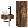 vidaXL Badezimmerm&ouml;bel-Set 2 stk. Ger&auml;ucherte Eiche 33 x 34,5 x 100 cm