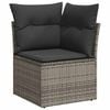 vidaXL 8-tlg. Garten-Sofagarnitur mit Kissen Grau Poly Rattan Akazie