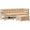 vidaXL 4-tlg. Garten-Lounge-Set mit Kissen Massivholz Kiefer