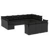 vidaXL 13-tlg. Garten-Sofagarnitur mit Kissen Schwarz Poly Rattan