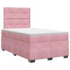 vidaXL Boxspringbett mit Matratze mit Kopfteil Rosa 120 x 200 cm Samt