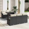vidaXL Gartensofa-set mit Kissen 6 pcs Schwarz Poly Rattan
