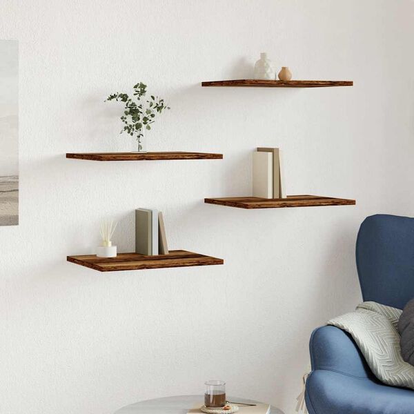 vidaXL Regalb&ouml;den 4 Stk. Altholz-Optik 40x30x1,5 cm Holzwerkstoff