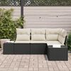vidaXL Gartensofa-set 4 pcs Schwarz Poly-Rattan
